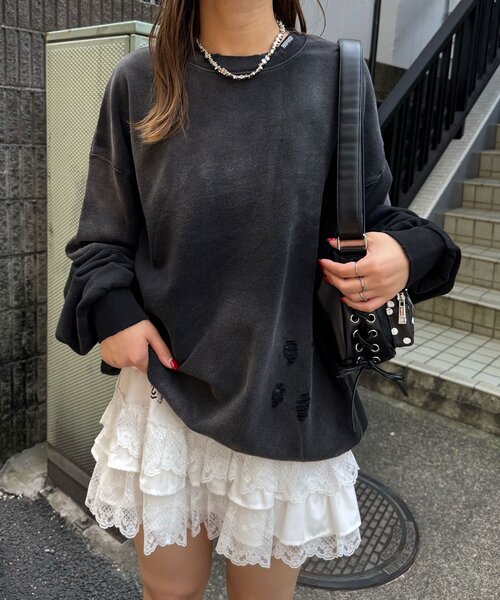 RePRODUCTION LABEL(リプロダクションレーベル)の「【RePRODUCTION LABEL / リプロダクションレーベル】ベーシックフェードスウェット(Tシャツ/カットソー・レディース・ブラック/バーガンディー/ブルー・FREE)」の17枚目の写真