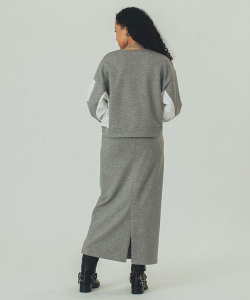 ROSE BUD(ローズバッド)の「MIXED FABRIC TOP AND SKIRT SET(ワンピース・レディース・カーキ/ブラック/グレー・ONE SIZE)」の16枚目の写真