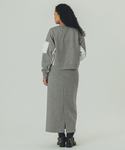 ROSE BUD(ローズバッド)の「MIXED FABRIC TOP AND SKIRT SET(ワンピース・レディース・カーキ/ブラック/グレー・ONE SIZE)」の17枚目の写真