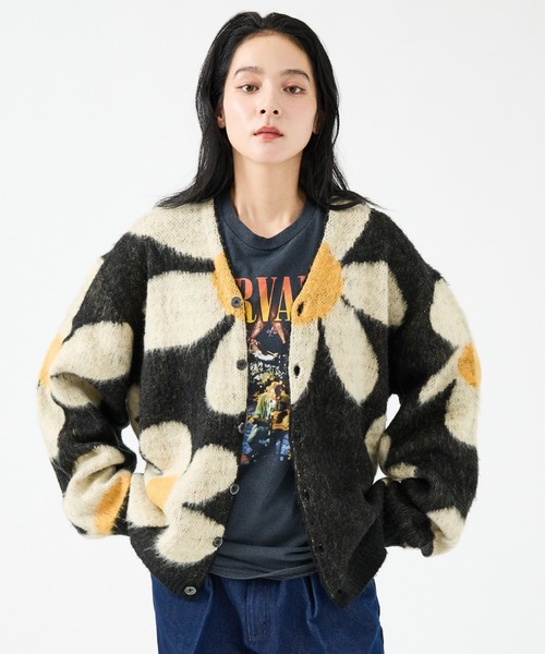 TOWNCRAFT / タウンクラフト】VINTAGE PATTERN SHAGGY CARDIGAN