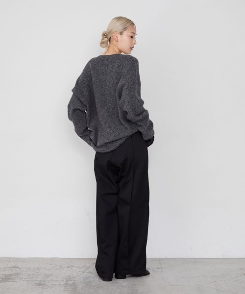 forksy.】ハンドステッチメランジVネックカーディガン forksy.│MONO