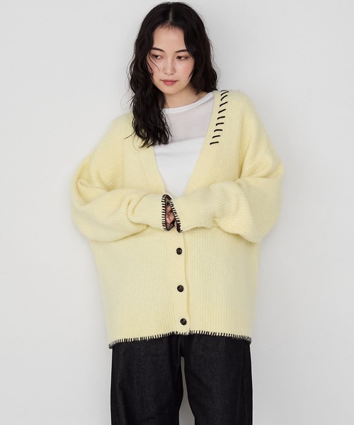 forksy.】ハンドステッチメランジVネックカーディガン forksy.│MONO