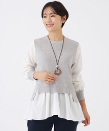 EVEX by KRIZIA（エヴェックスバイクリツィア）の「【カタログ掲載】【ウォッシャブル】ドビーストライプシャツコンビニット（ニット/セーター）」