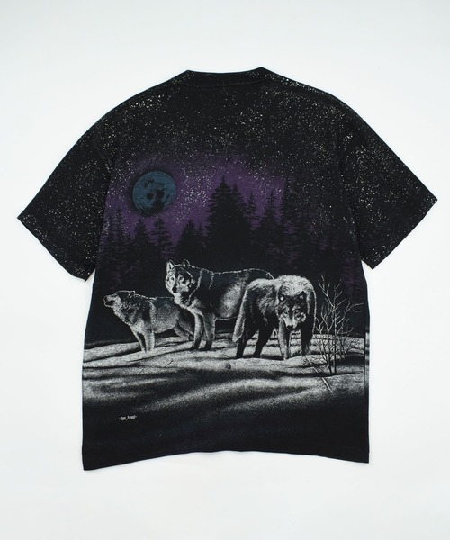 ANVIL(アンヴィル)の「【USED】90's anvil “WOLF” AOP アニマル Tシャツ USA製(Tシャツ/カットソー・メンズ・ブラック・X-LARGE)」の2枚目の写真