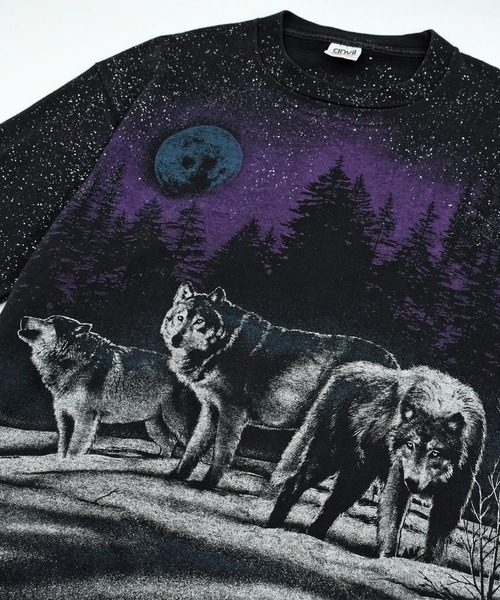 ANVIL(アンヴィル)の「【USED】90's anvil “WOLF” AOP アニマル Tシャツ USA製(Tシャツ/カットソー・メンズ・ブラック・X-LARGE)」の8枚目の写真