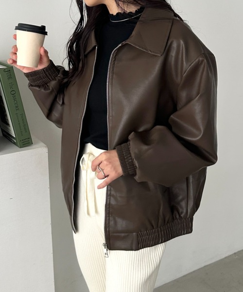セール】オーバーサイズPUブルゾン（ブルゾン）｜CLEA（クレア）の