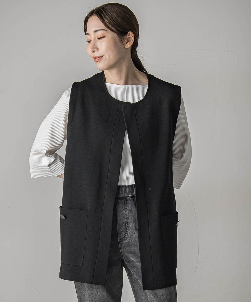 la.f…(ラエフ)の「"後姿もこなれ感"スポンディッシュニットジレ≪手洗い可能≫(ベスト・レディース・チャコールグレー/ブラック/キャメル・9号)」の16枚目の写真