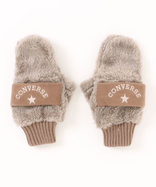 CONVERSE（コンバース）の「CONVERSE/コンバース　 boa gloves with fleece band（手袋・レディース・ネイビー/杢グレー/ブラウン/ピンク/ベージュ・ONE SIZE）」の3枚目の写真