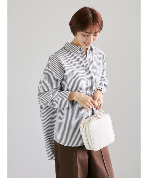 Lugnoncure（ルノンキュール）の「無地/柄アソートレギュラーオーバーシャツ（シャツ/ブラウス・レディース・オフホワイト/ネイビー/ベージュ/ブラック・F）」の9枚目の写真