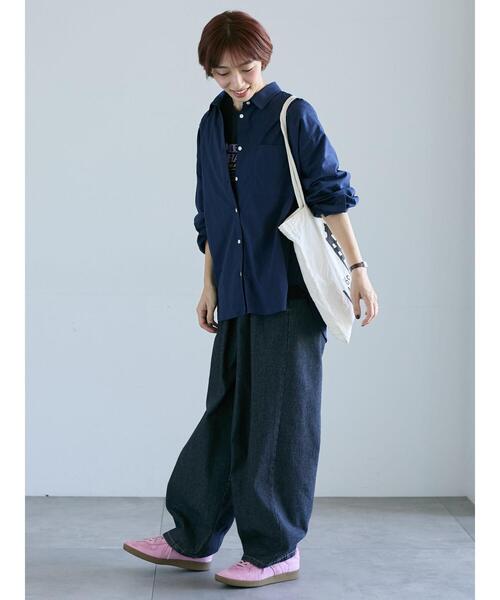 Lugnoncure（ルノンキュール）の「無地/柄アソートレギュラーオーバーシャツ（シャツ/ブラウス・レディース・オフホワイト/ネイビー/ベージュ/ブラック・F）」の11枚目の写真