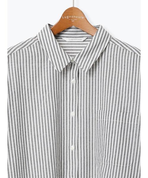 Lugnoncure（ルノンキュール）の「無地/柄アソートレギュラーオーバーシャツ（シャツ/ブラウス・レディース・オフホワイト/ネイビー/ベージュ/ブラック・F）」の22枚目の写真