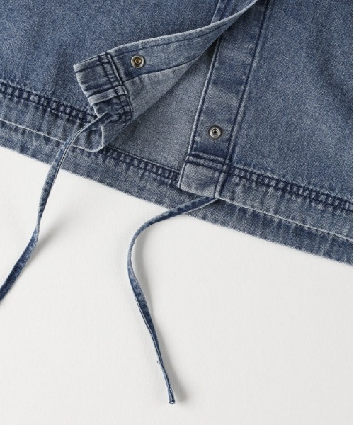 BACK NUMBER(バックナンバー)の「【BACK NUMBER】デニムフードシャツ (フード付き/柔らかデニム/リラックス/カジュアル)(シャツ/ブラウス・レディース・ライトインディゴブルー/その他1・L/M)」の5枚目の写真