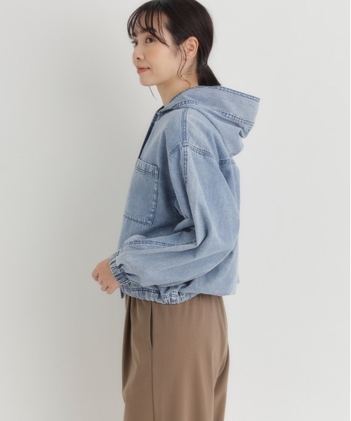 セール】【BACK NUMBER】デニムフードシャツ (フード付き/柔らかデニム