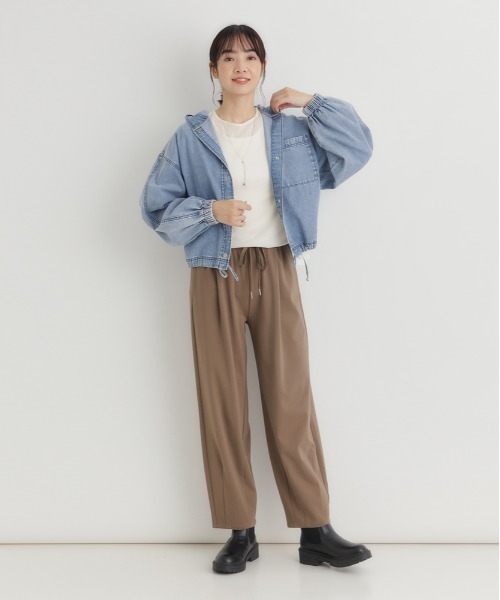 BACK NUMBER(バックナンバー)の「【BACK NUMBER】デニムフードシャツ (フード付き/柔らかデニム/リラックス/カジュアル)(シャツ/ブラウス・レディース・ライトインディゴブルー/その他1・L/M)」の12枚目の写真