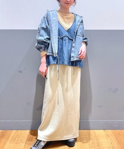 BACK NUMBER(バックナンバー)の「【BACK NUMBER】デニムフードシャツ (フード付き/柔らかデニム/リラックス/カジュアル)(シャツ/ブラウス・レディース・ライトインディゴブルー/その他1・L/M)」の21枚目の写真