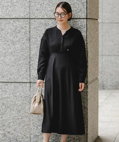 アーバンリサーチ ロッソ（URBAN RESEARCH ROSSO）/『UR TECH SMOOTHLUXE』F by ROSSO　キーネックワンピース セール】『UR TECH SMOOTHLUXE』F by ROSSO キーネックワンピース