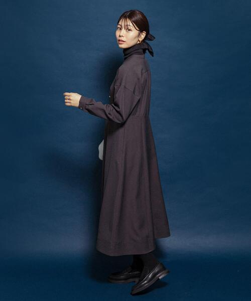 セール】『UR TECH SMOOTHLUXE』F by ROSSO キーネックワンピース