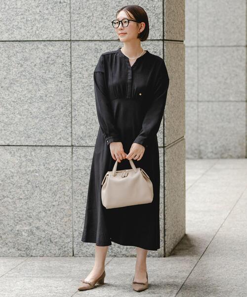 セール】『UR TECH SMOOTHLUXE』F by ROSSO キーネックワンピース