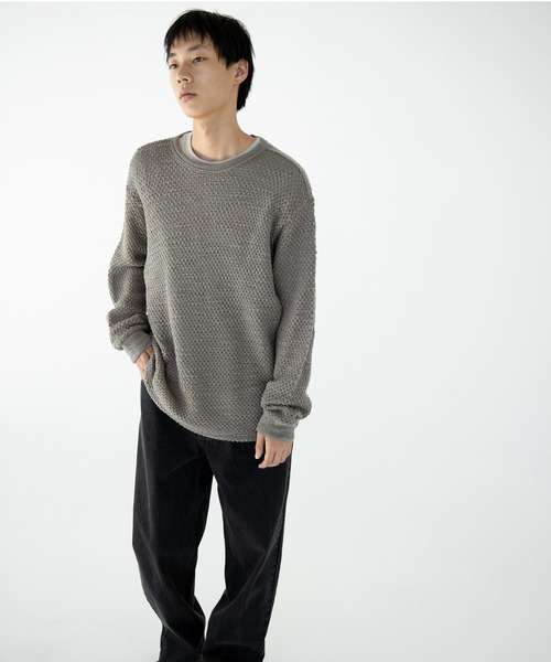 thisisneverthat(ディスイズネバーザット)の「Wool Crochet Knit L/S Crew(スウェット・メンズ・ブルー/ベージュ/レッド・L/M/S/XL)」の7枚目の写真