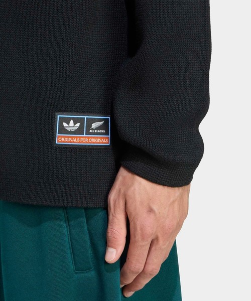 adidas（アディダス）の「adidas Originals & オールブラックス ニット ポロ / アディダスオリジナルス（ニット/セーター・メンズ・ブラック・LARGE/MEDIUM/SMALL/X-LARGE/X-SMALL/XX-LARGE/3XL）」の4枚目の写真