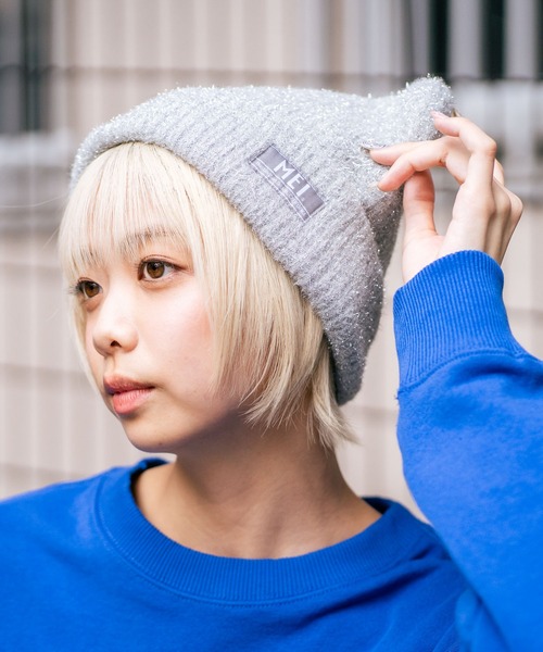 MEI(メイ)の「【MEI/メイ】クマミミニットキャップ(ニットキャップ/ビーニー・メンズ・ブラック/ライトグレー/ピンク・FREE)」の14枚目の写真