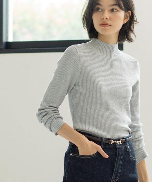 ハイネックリブニット【洗濯機OK】《6col》（ニット/セーター
