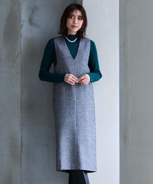 OPAQUE.CLIP（オペークドットクリップ）の「ハイネックリブニット【洗濯機OK】《6col》（ニット/セーター・レディース・ホワイト系8/モスグリーン/ブラック/ブラウン系その他/レッド系1/グレー系4・36/38/40/42）」の7枚目の写真