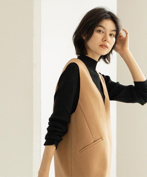 OPAQUE.CLIP（オペークドットクリップ）の「ハイネックリブニット【洗濯機OK】《6col》（ニット/セーター・レディース・ホワイト系8/モスグリーン/ブラック/ブラウン系その他/レッド系1/グレー系4・36/38/40/42）」の18枚目の写真