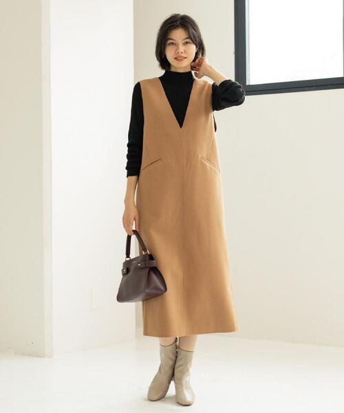 OPAQUE.CLIP（オペークドットクリップ）の「ハイネックリブニット【洗濯機OK】（ニット/セーター・レディース・ホワイト系8/モスグリーン/ブラック/ブラウン系その他/レッド系1/グレー系4・36/38/40/42）」の13枚目の写真