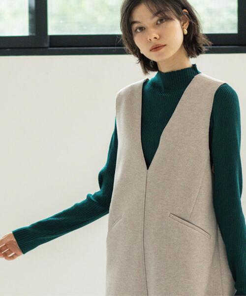 OPAQUE.CLIP（オペークドットクリップ）の「ハイネックリブニット【洗濯機OK】（ニット/セーター・レディース・ホワイト系8/モスグリーン/ブラック/ブラウン系その他/レッド系1/グレー系4・36/38/40/42）」の14枚目の写真