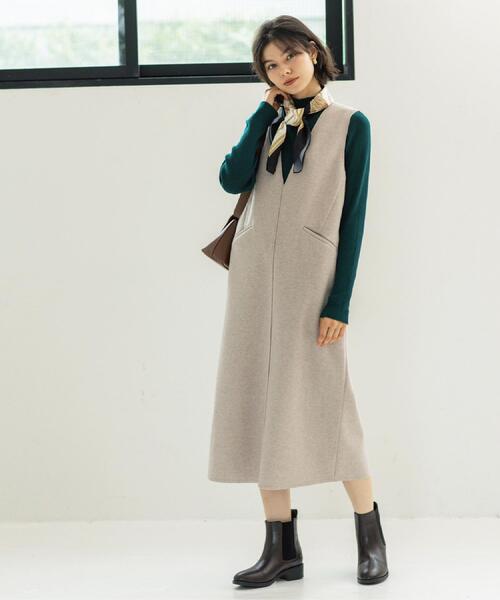 OPAQUE.CLIP（オペークドットクリップ）の「ハイネックリブニット【洗濯機OK】《6col》（ニット/セーター・レディース・ホワイト系8/モスグリーン/ブラック/ブラウン系その他/レッド系1/グレー系4・36/38/40/42）」の8枚目の写真