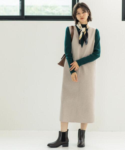 OPAQUE.CLIP（オペークドットクリップ）の「ハイネックリブニット【洗濯機OK】《6col》（ニット/セーター・レディース・ホワイト系8/モスグリーン/ブラック/ブラウン系その他/レッド系1/グレー系4・36/38/40/42）」の9枚目の写真