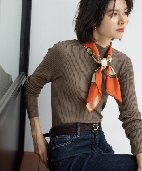 OPAQUE.CLIP（オペークドットクリップ）の「ハイネックリブニット【洗濯機OK】《6col》（ニット/セーター・レディース・ホワイト系8/モスグリーン/ブラック/ブラウン系その他/レッド系1/グレー系4・36/38/40/42）」の12枚目の写真