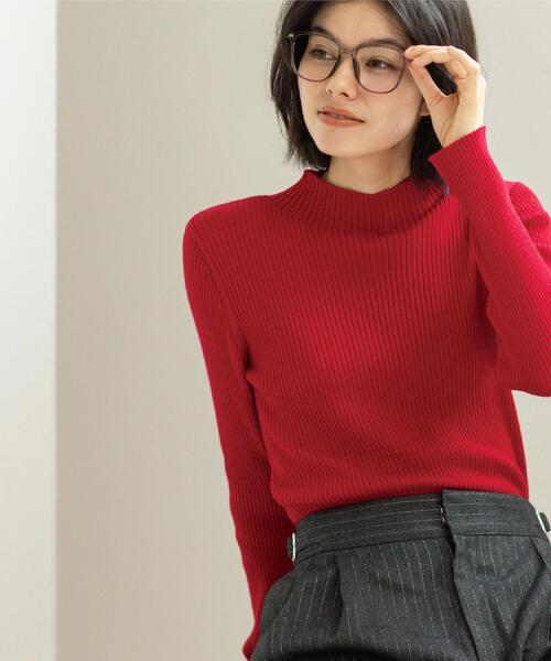 OPAQUE.CLIP（オペークドットクリップ）の「ハイネックリブニット【洗濯機OK】《6col》（ニット/セーター・レディース・ホワイト系8/モスグリーン/ブラック/ブラウン系その他/レッド系1/グレー系4・36/38/40/42）」の17枚目の写真