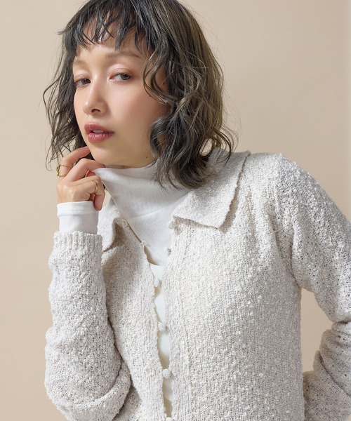 en CAnAF(エンカナフ)の「【新色追加】ハイネック シアー トップス(Tシャツ/カットソー・レディース・レッド/ブラウン/ホワイト/ブラック/チャコールグレー/ボルドー/ピンク・フリー)」の22枚目の写真
