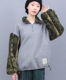 チチカカ（チチカカ）の「裏起毛ｘボアスリーブハーフジッププルオーバー（Tシャツ/カットソー）」