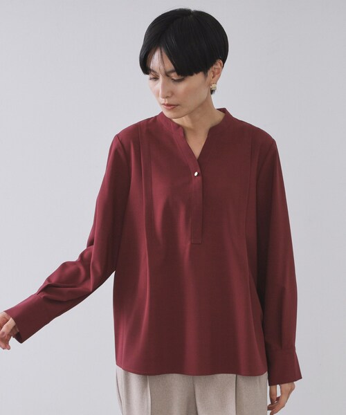 OPAQUE.CLIP（オペークドットクリップ）の「タックスキッパーブラウス【洗濯機OK】（シャツ/ブラウス・レディース・ブラック/ホワイト/キャメル/ボルドー・38/40/42）」の21枚目の写真