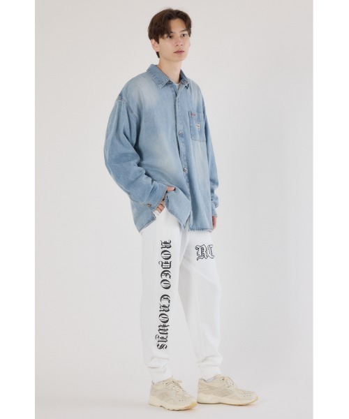 RODEO CROWNS WIDE BOWL（ロデオクラウンズワイドボウル）の「フーデッドデニムシャツジャケット（デニムジャケット・メンズ・ブラック/ライトブルー・LARGE/MEDIUM）」の19枚目の写真