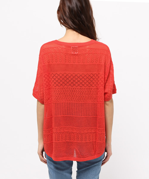 OUTLET（アウトレット）の「【Discoat Parisien】スカシ裾ラウンドP/O（ニット/セーター・レディース・レッド系その他・MEDIUM）」の4枚目の写真