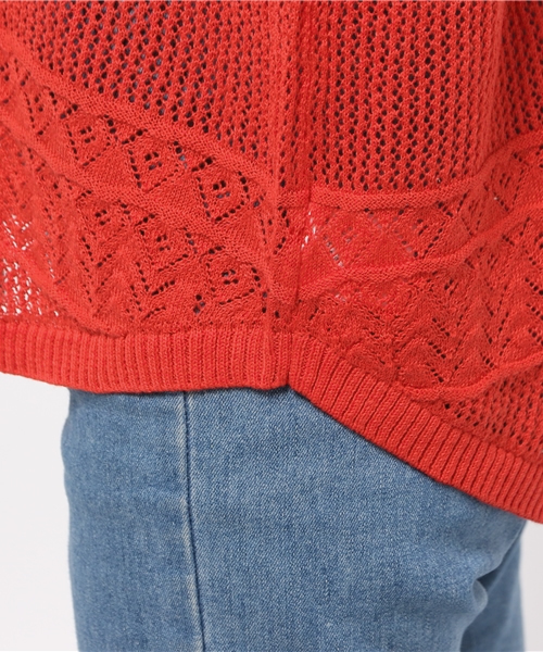 OUTLET（アウトレット）の「【Discoat Parisien】スカシ裾ラウンドP/O（ニット/セーター・レディース・レッド系その他・MEDIUM）」の7枚目の写真
