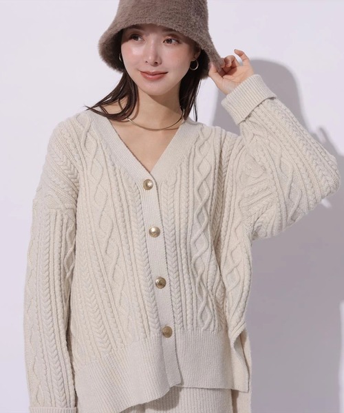 【定価29,700円】mystrada ニットカーディガン ケーブル編みカーデ（ニット/セーター）｜Mystrada（マイストラーダ