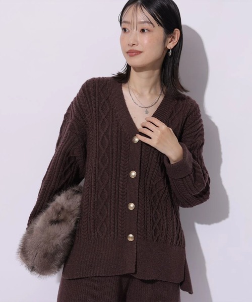 【定価29,700円】mystrada ニットカーディガン ケーブル編みカーデ（ニット/セーター）｜Mystrada（マイストラーダ