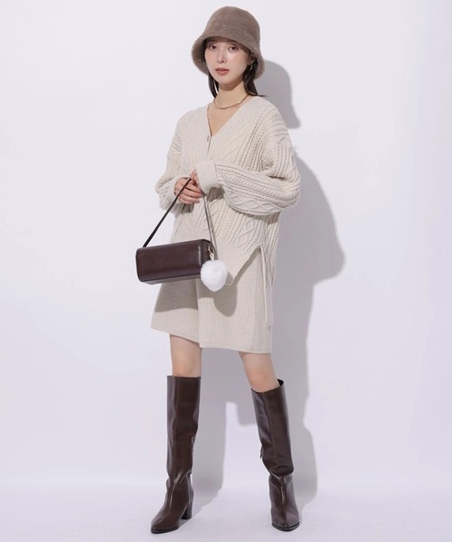 Mystrada(マイストラーダ)の「ケーブル編みカーデ(ニット/セーター・レディース・オフホワイト/ブラウン系その他3・38)」の21枚目の写真