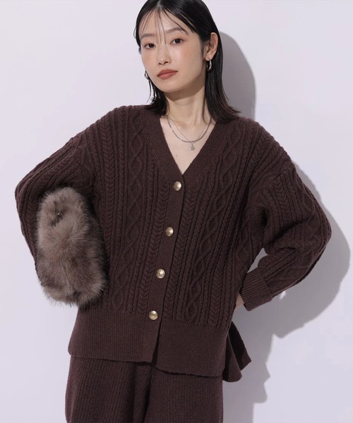 【定価29,700円】mystrada ニットカーディガン ケーブル編みカーデ（ニット/セーター）｜Mystrada（マイストラーダ