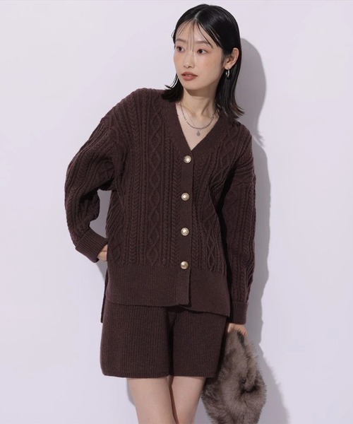 Mystrada(マイストラーダ)の「ケーブル編みカーデ(ニット/セーター・レディース・オフホワイト/ブラウン系その他3・38)」の17枚目の写真