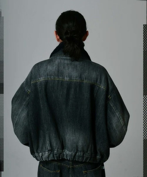 セール】【FACETASM】DOUBLE LAYERED DENIM JACKET / ブラック [JOO-JK