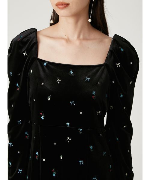 ベロアナローワンピース（ワンピース）｜FRAY I.D（フレイアイディー