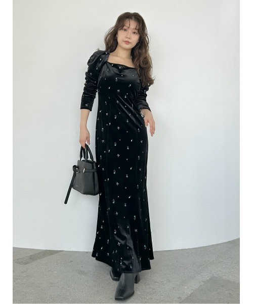 ベロアナローワンピース（ワンピース）｜FRAY I.D（フレイアイディー