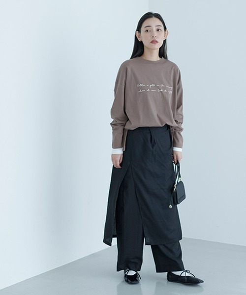 studio CLIP（スタディオクリップ）の「《natural by clip》ツイードラップスカート付きパンツ[プチサイズあり]（その他パンツ・レディース・チャコール/ブラック・PF/FREE）」の12枚目の写真