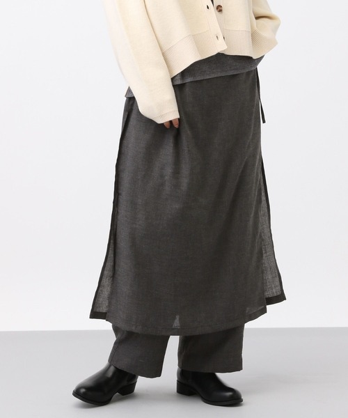 studio CLIP（スタディオクリップ）の「《natural by clip》ツイードラップスカート付きパンツ[プチサイズあり]（その他パンツ・レディース・チャコール/ブラック・PF/FREE）」の13枚目の写真
